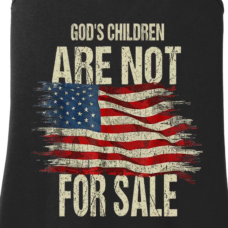 Gods Children Are Not For Sale Christian American Flag Ladies Essential Tank