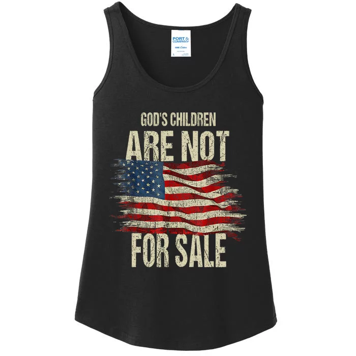 Gods Children Are Not For Sale Christian American Flag Ladies Essential Tank