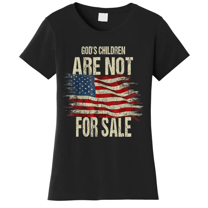 Gods Children Are Not For Sale Christian American Flag Women's T-Shirt