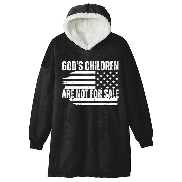 Gods Children Are Not For Sale Funny American Flag Hooded Wearable Blanket