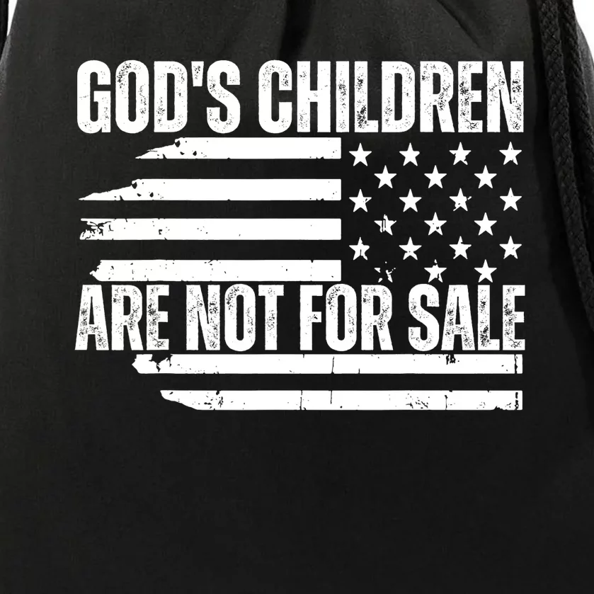 Gods Children Are Not For Sale Funny American Flag Drawstring Bag