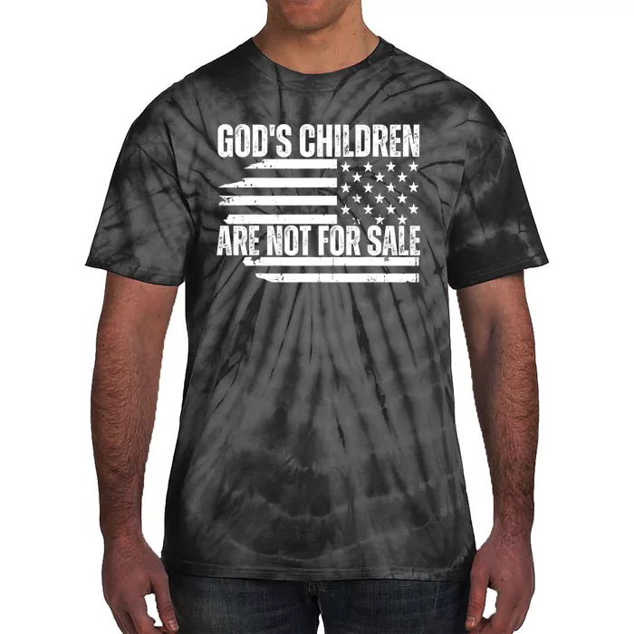 Gods Children Are Not For Sale Funny American Flag Tie-Dye T-Shirt