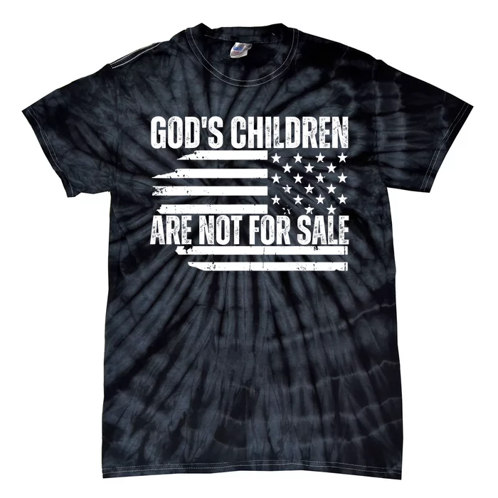 Gods Children Are Not For Sale Funny American Flag Tie-Dye T-Shirt