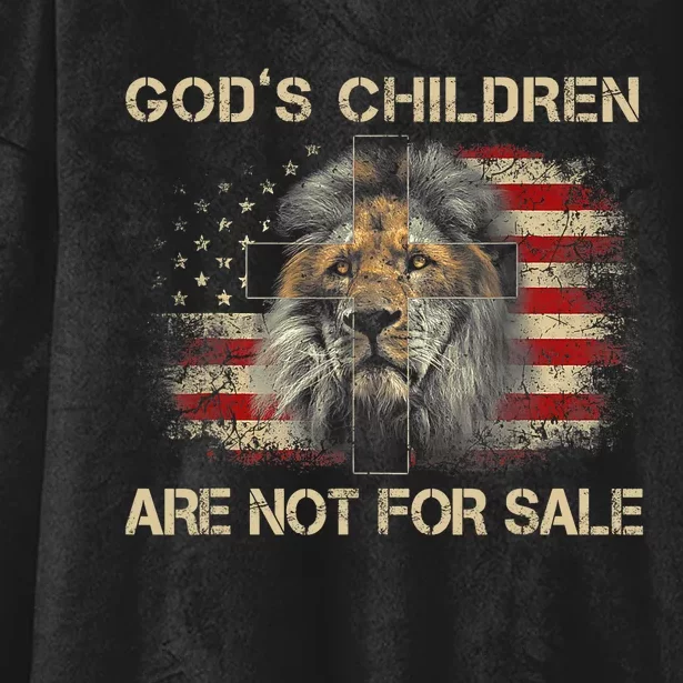 Gods Children Are Not For Sale Funny Quote Gods Children America Flag Hooded Wearable Blanket