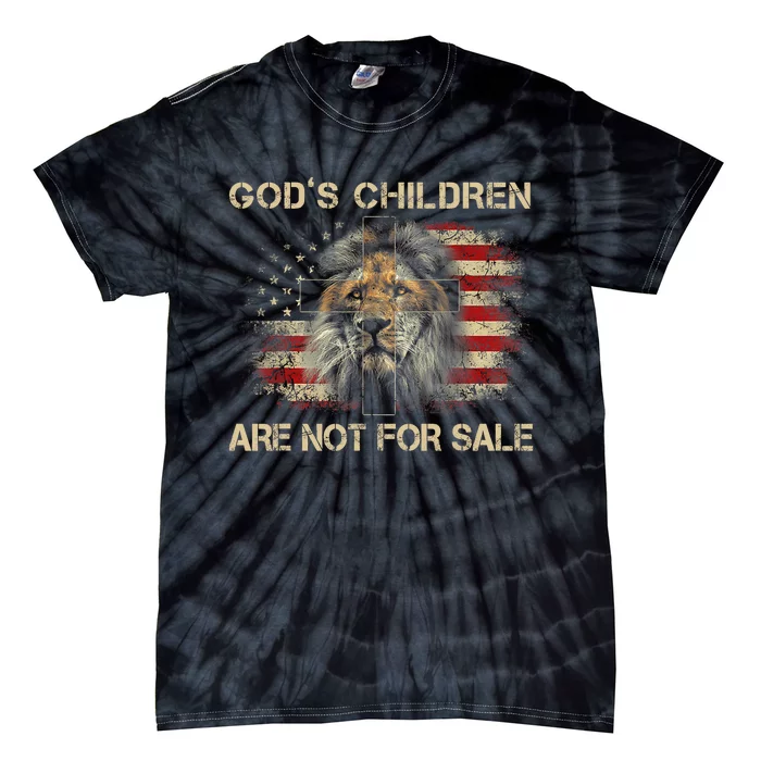 Gods Children Are Not For Sale Funny Quote Gods Children America Flag Tie-Dye T-Shirt