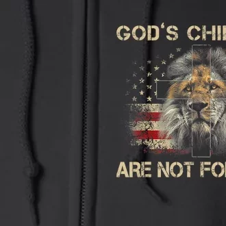 Gods Children Are Not For Sale Funny Quote Gods Children America Flag Full Zip Hoodie