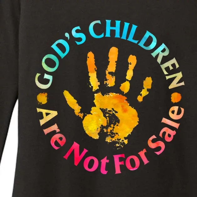 Gods Children Are Not For Sale Hand Prints Womens CVC Long Sleeve Shirt