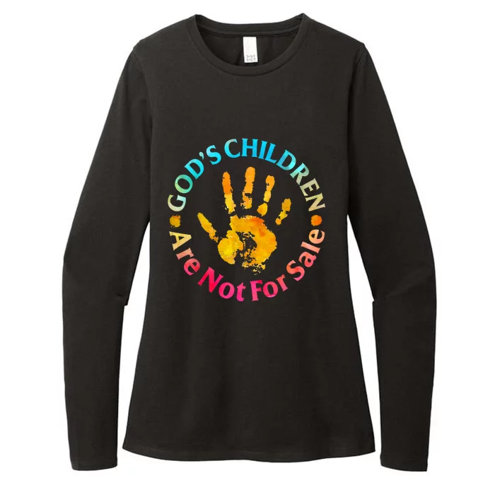 Gods Children Are Not For Sale Hand Prints Womens CVC Long Sleeve Shirt