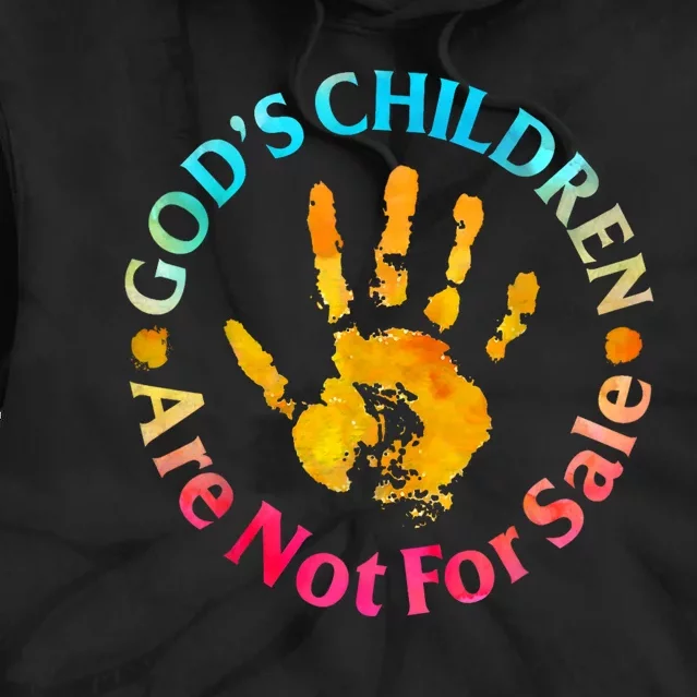 Gods Children Are Not For Sale Hand Prints Tie Dye Hoodie