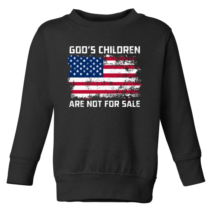 Gods Children Are Not For Sale Patriotic US Flag Toddler Sweatshirt