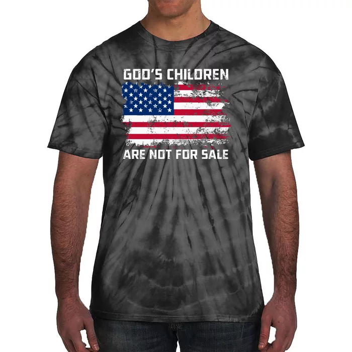 Gods Children Are Not For Sale Patriotic US Flag Tie-Dye T-Shirt