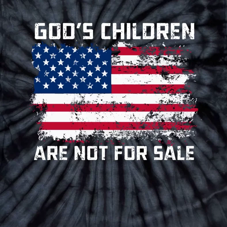 Gods Children Are Not For Sale Patriotic US Flag Tie-Dye T-Shirt