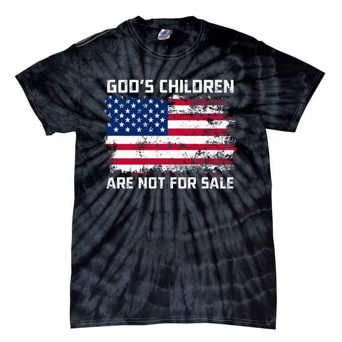 Gods Children Are Not For Sale Patriotic US Flag Tie-Dye T-Shirt