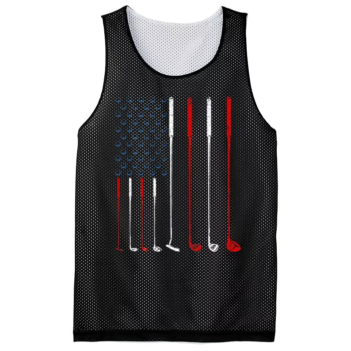 Golf Clubs American Flag Mesh Reversible Basketball Jersey Tank