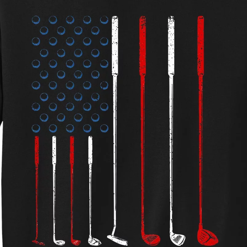 Golf Clubs American Flag Tall Sweatshirt