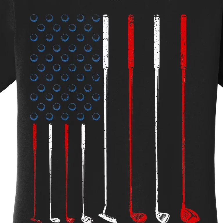 Golf Clubs American Flag Women's T-Shirt