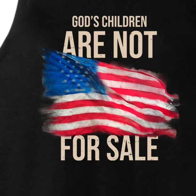 Gods Children Are Not For Sale Usa Flag Ladies Tri-Blend Wicking Tank