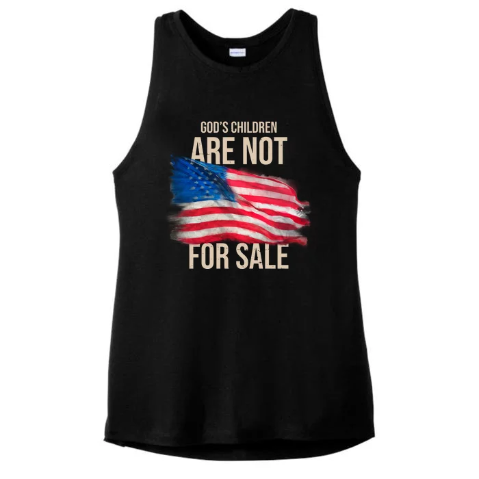 Gods Children Are Not For Sale Usa Flag Ladies Tri-Blend Wicking Tank