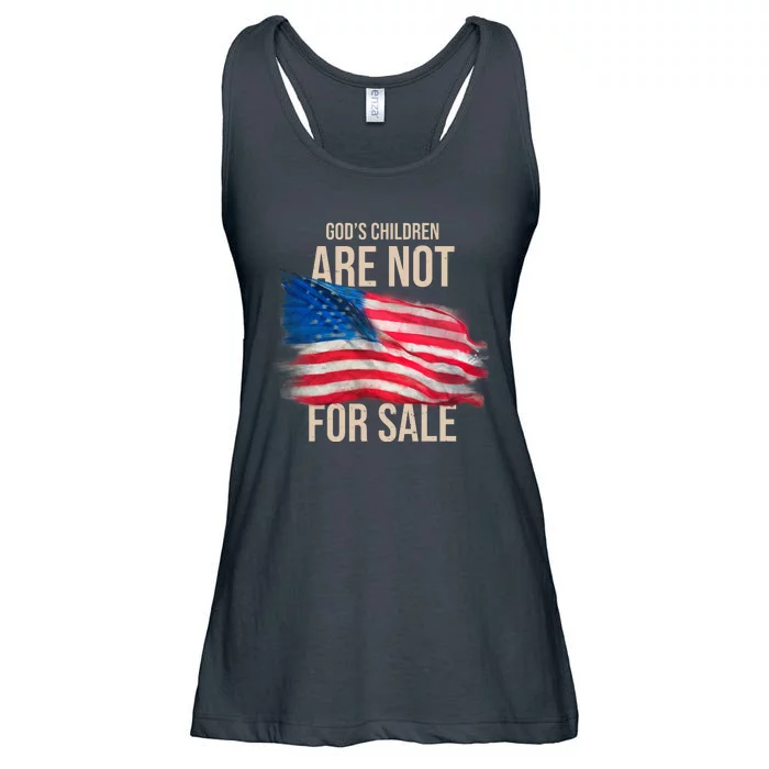 Gods Children Are Not For Sale Usa Flag Ladies Essential Flowy Tank