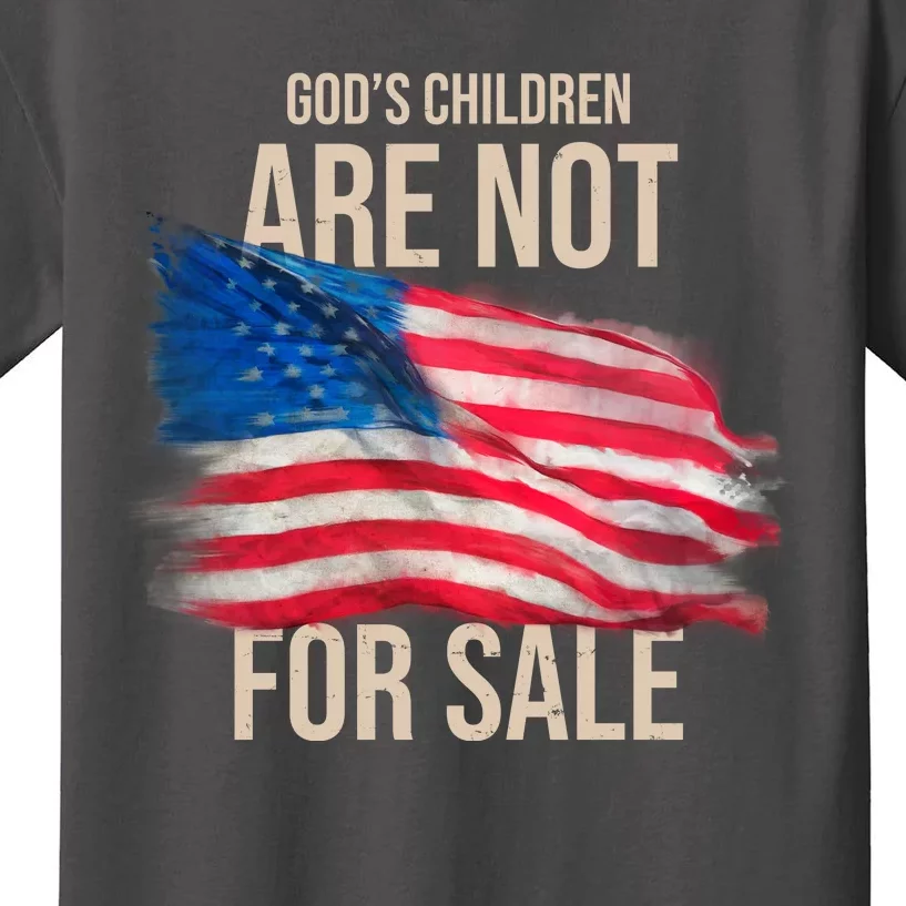 Gods Children Are Not For Sale Usa Flag Kids T-Shirt