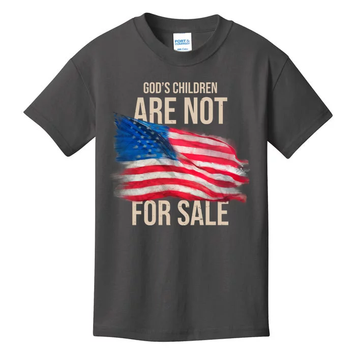 Gods Children Are Not For Sale Usa Flag Kids T-Shirt