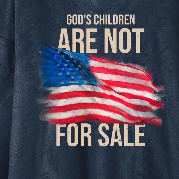 Gods Children Are Not For Sale Usa Flag Hooded Wearable Blanket