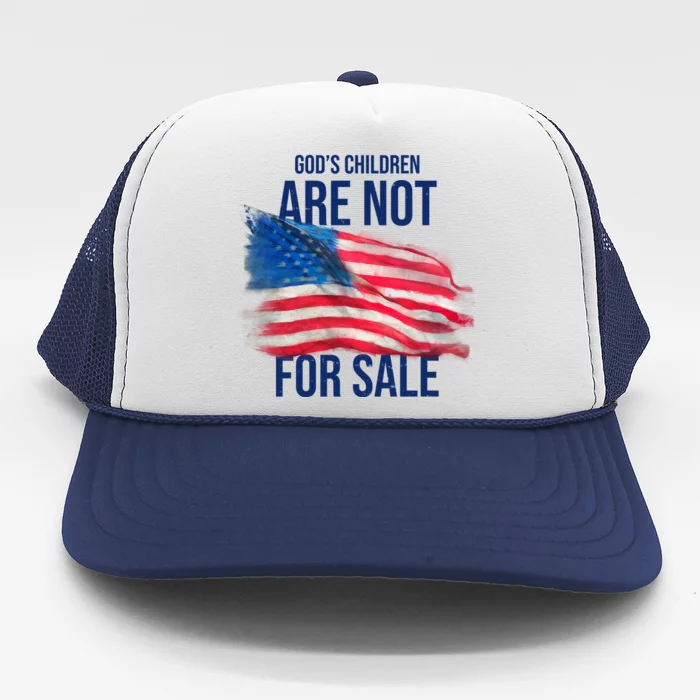 Gods Children Are Not For Sale Usa Flag Trucker Hat