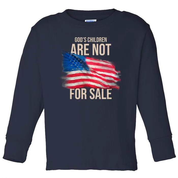 Gods Children Are Not For Sale Usa Flag Toddler Long Sleeve Shirt