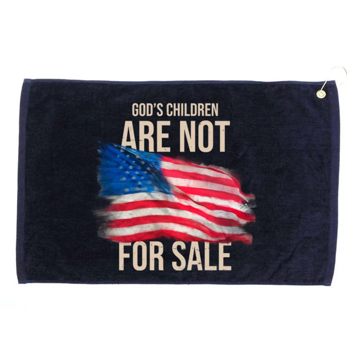 Gods Children Are Not For Sale Usa Flag Grommeted Golf Towel