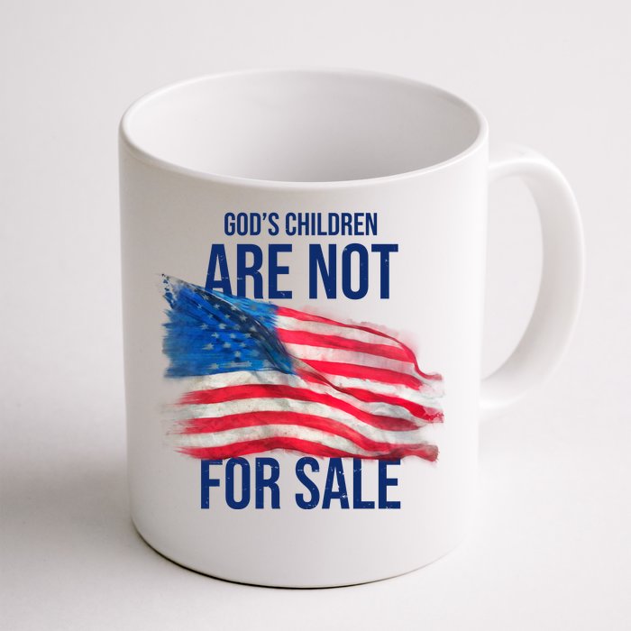 Gods Children Are Not For Sale Usa Flag Front & Back Coffee Mug