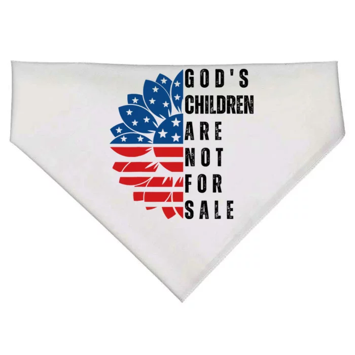 Gods Children Are Not For Sale Funny Political Gift For Men Women USA-Made Doggie Bandana