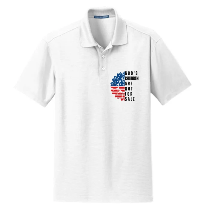 Gods Children Are Not For Sale Funny Political Gift For Men Women Dry Zone Grid Performance Polo