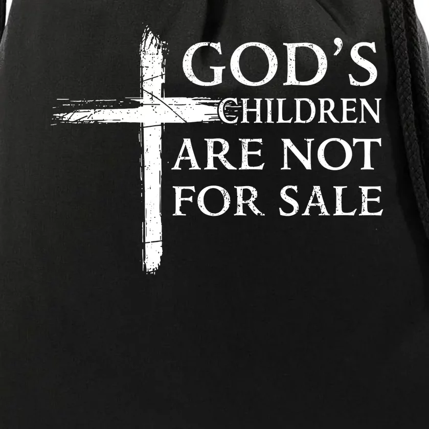 Gods Children Are Not For Sale Cross Christian Drawstring Bag