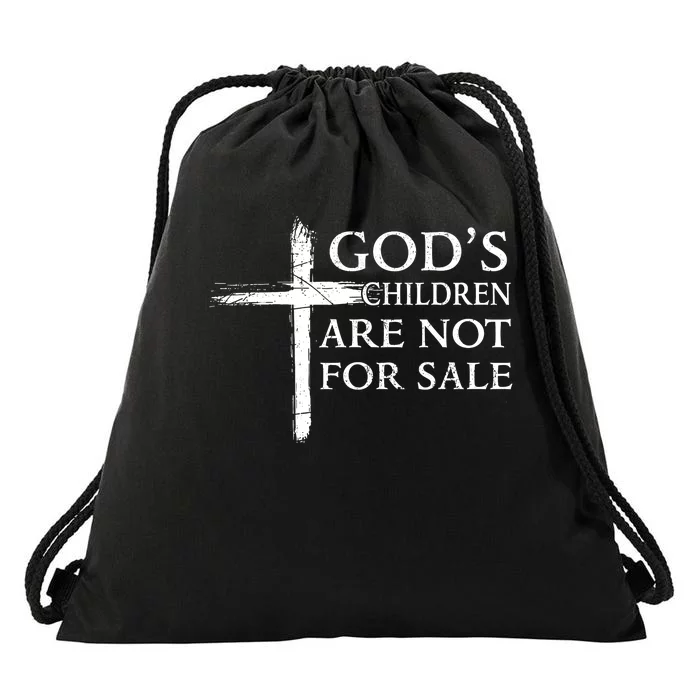 Gods Children Are Not For Sale Cross Christian Drawstring Bag