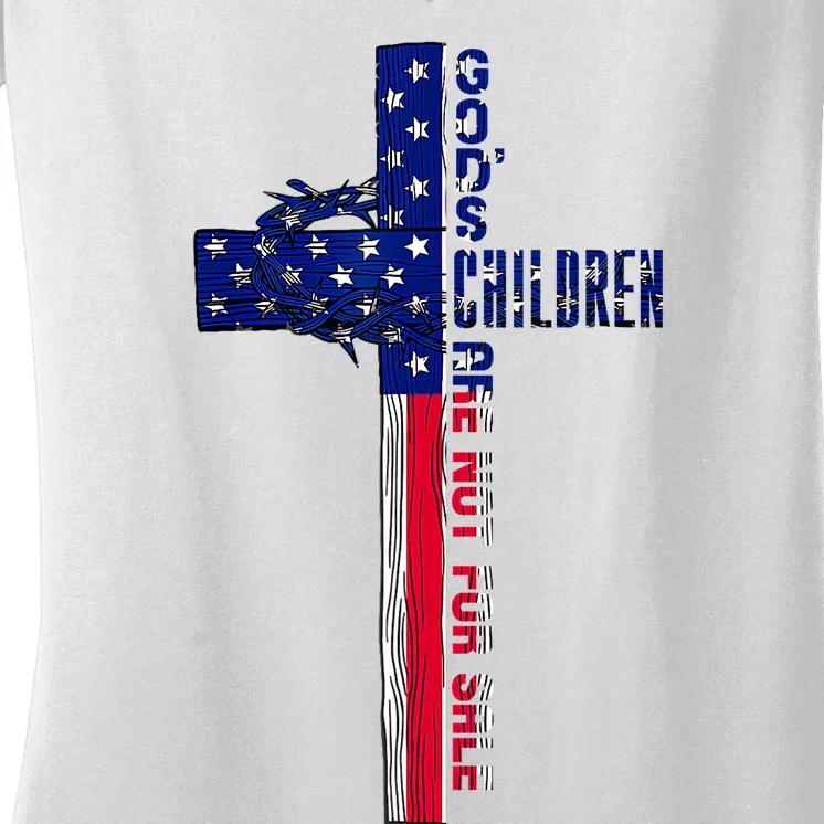 Gods Children Are Not For Sale: Embracing Sound Of Freedom Women's V-Neck T-Shirt