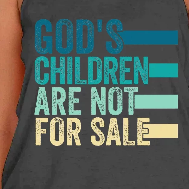 Gods Children Are Not For Sale Funny Quote Women's Knotted Racerback Tank