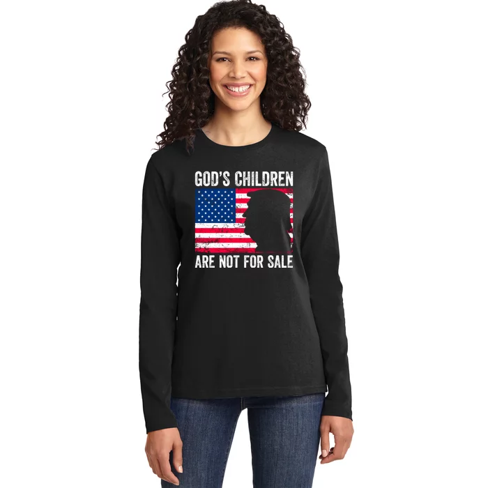 Gods Children Are Not For Sale Trump. Ladies Long Sleeve Shirt