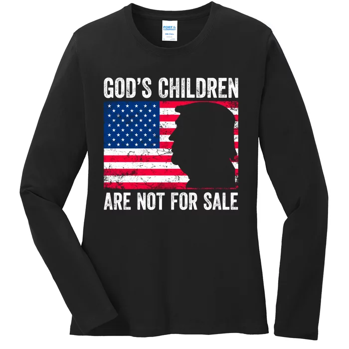 Gods Children Are Not For Sale Trump. Ladies Long Sleeve Shirt