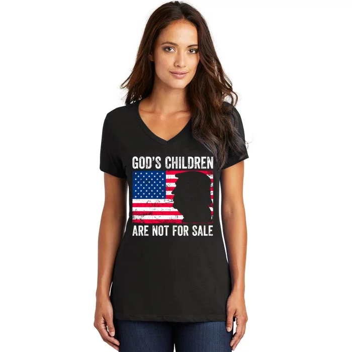 Gods Children Are Not For Sale Trump. Women's V-Neck T-Shirt