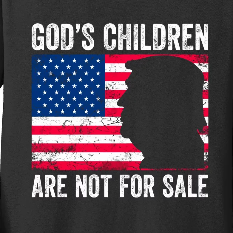 Gods Children Are Not For Sale Trump. Kids Long Sleeve Shirt