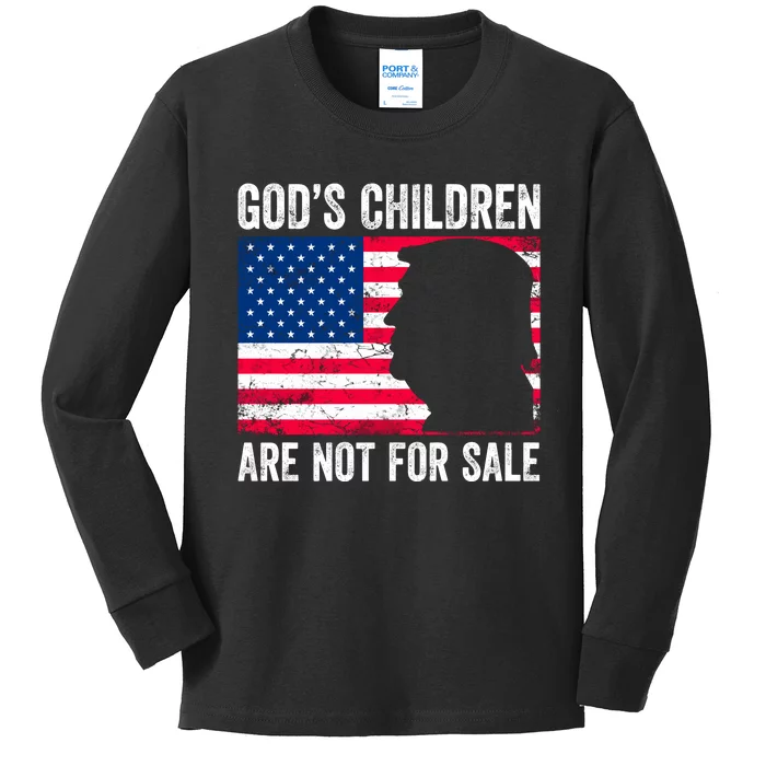 Gods Children Are Not For Sale Trump. Kids Long Sleeve Shirt