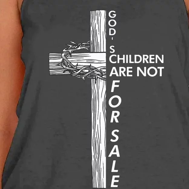 Gods Children Are Not For Sale Funny Gods Children Christ Women's Knotted Racerback Tank