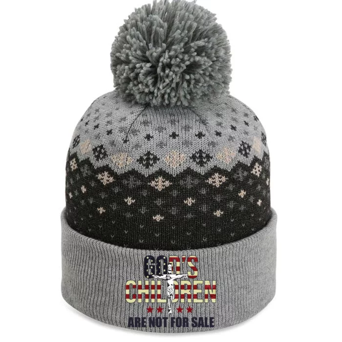 Gods Children Are Not For Sale Cross Usa The Baniff Cuffed Pom Beanie