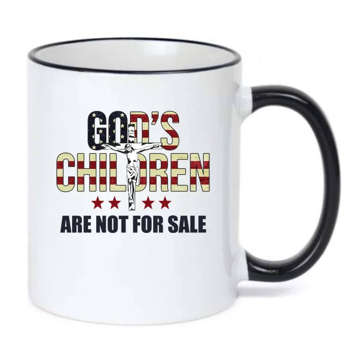 Gods Children Are Not For Sale Cross Usa Black Color Changing Mug