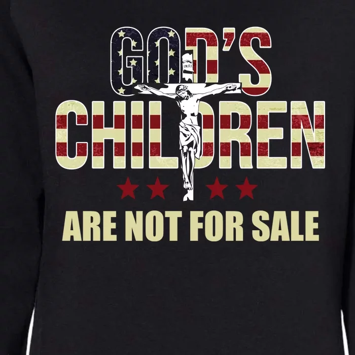 Gods Children Are Not For Sale Cross Usa Womens California Wash Sweatshirt