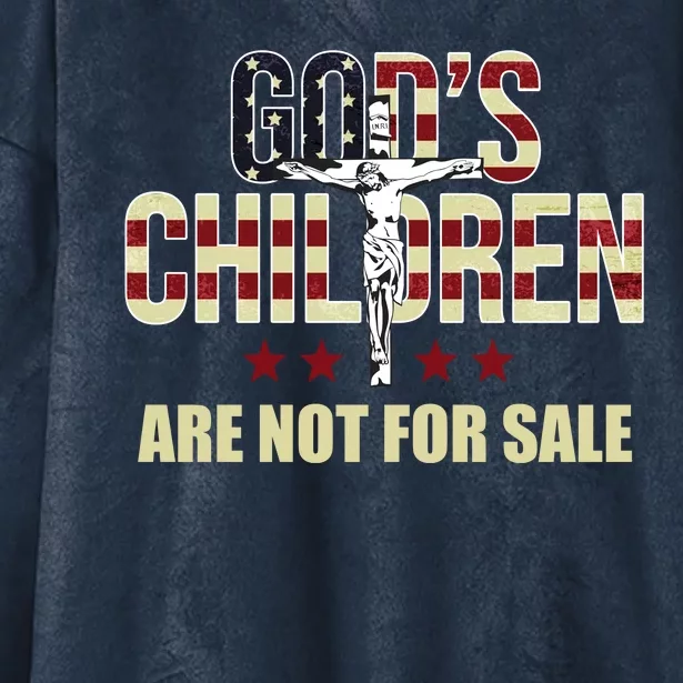 Gods Children Are Not For Sale Cross Usa Hooded Wearable Blanket