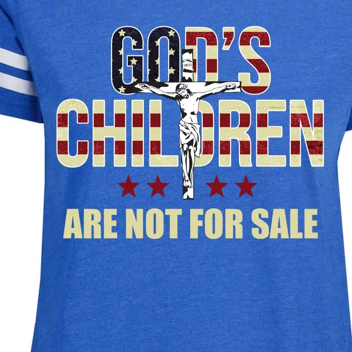 Gods Children Are Not For Sale Cross Usa Enza Ladies Jersey Football T-Shirt