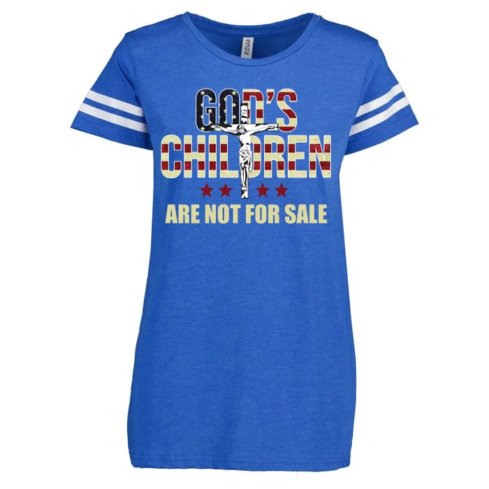 Gods Children Are Not For Sale Cross Usa Enza Ladies Jersey Football T-Shirt