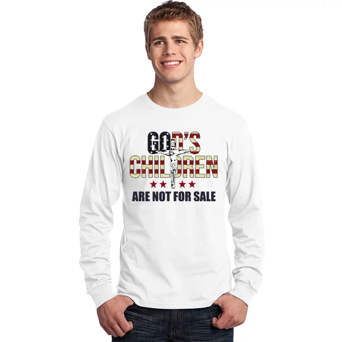 Gods Children Are Not For Sale Cross Usa Long Sleeve Shirt