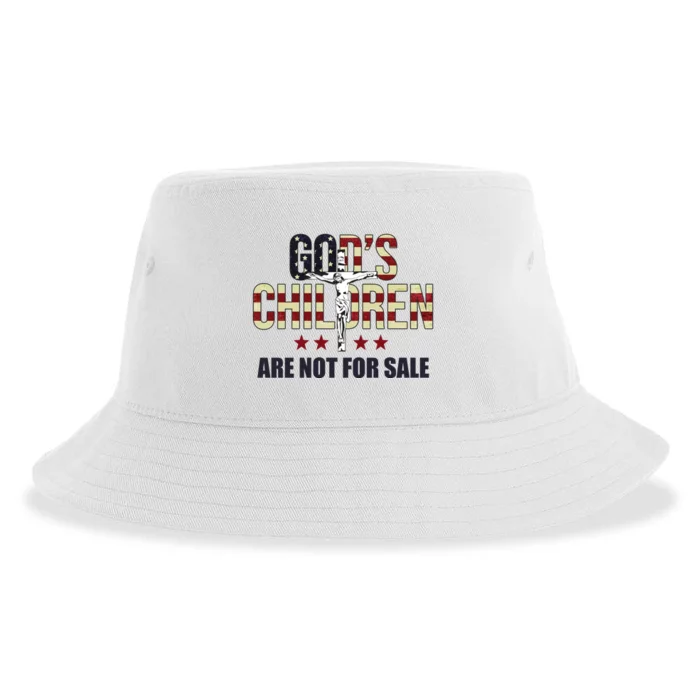 Gods Children Are Not For Sale Cross Usa Sustainable Bucket Hat